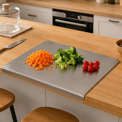 Stainless Steel Counter Top Chopping Board and Rustproof Reversible Cutting Board