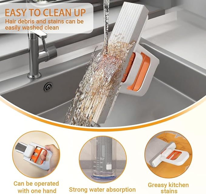 Handheld Silicone Glass Wiper with Folding Handle