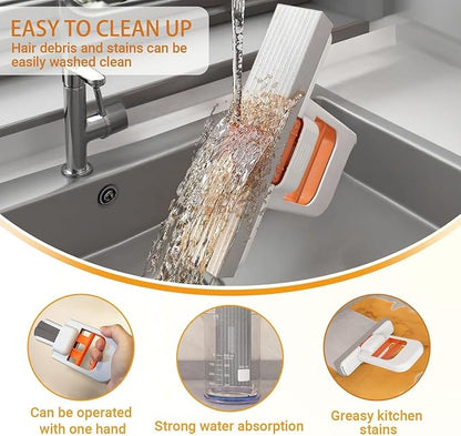 Handheld Silicone Glass Wiper with Folding Handle
